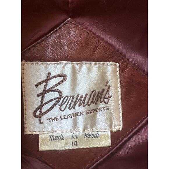 Vintage Bermans Leather Vest Brown Korea Made Western Dandy Festival Sz 14 - Picture 2 of 4